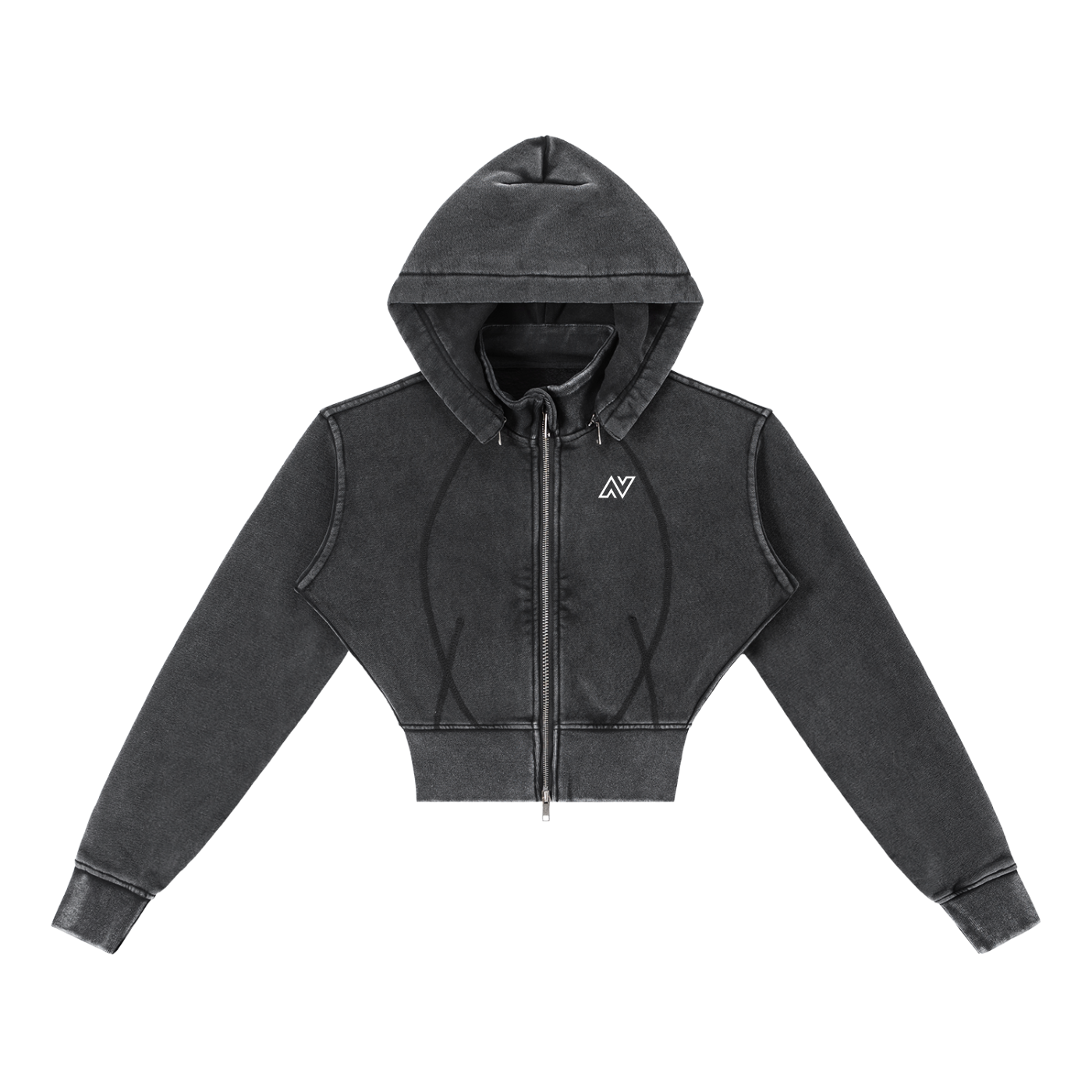 NV Womens's Vintage Washed Cropped Fleece Hoodie