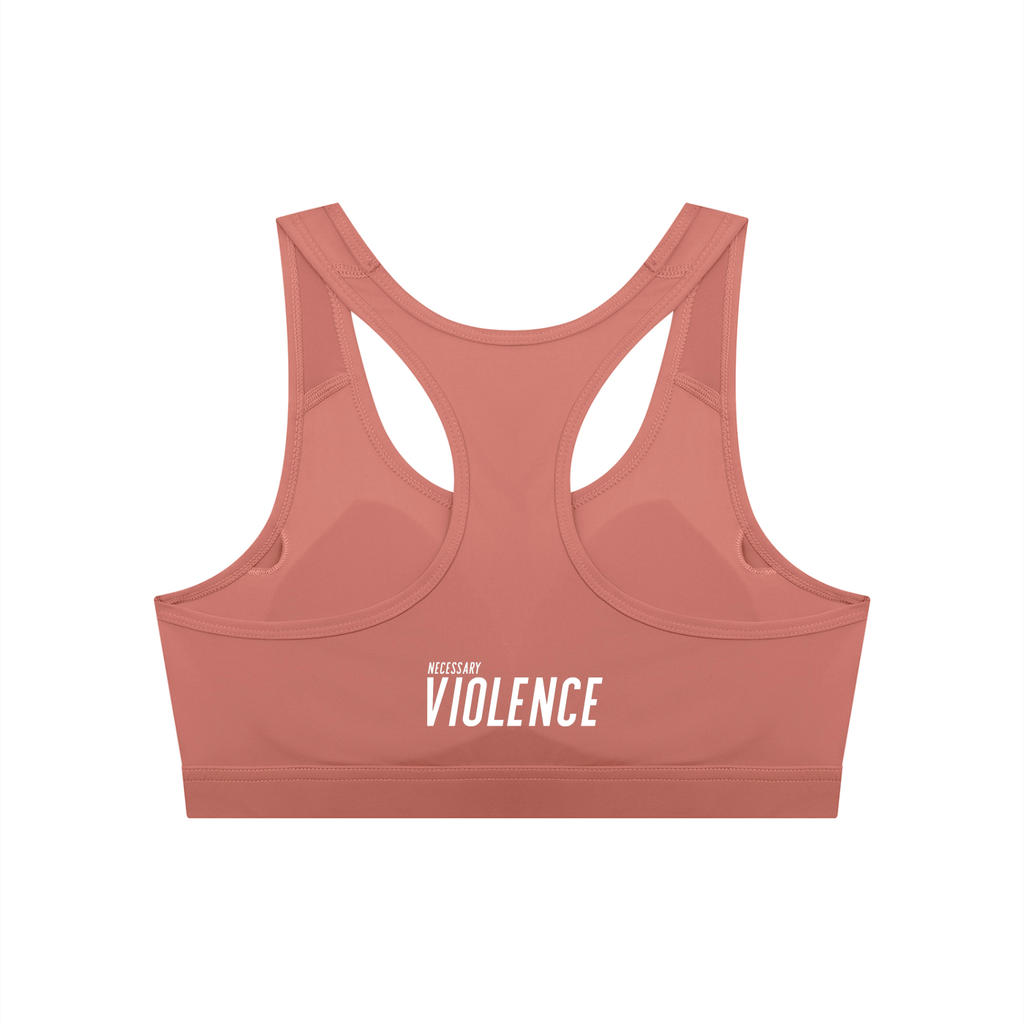 Women's Cropped Sports Bra White Logo