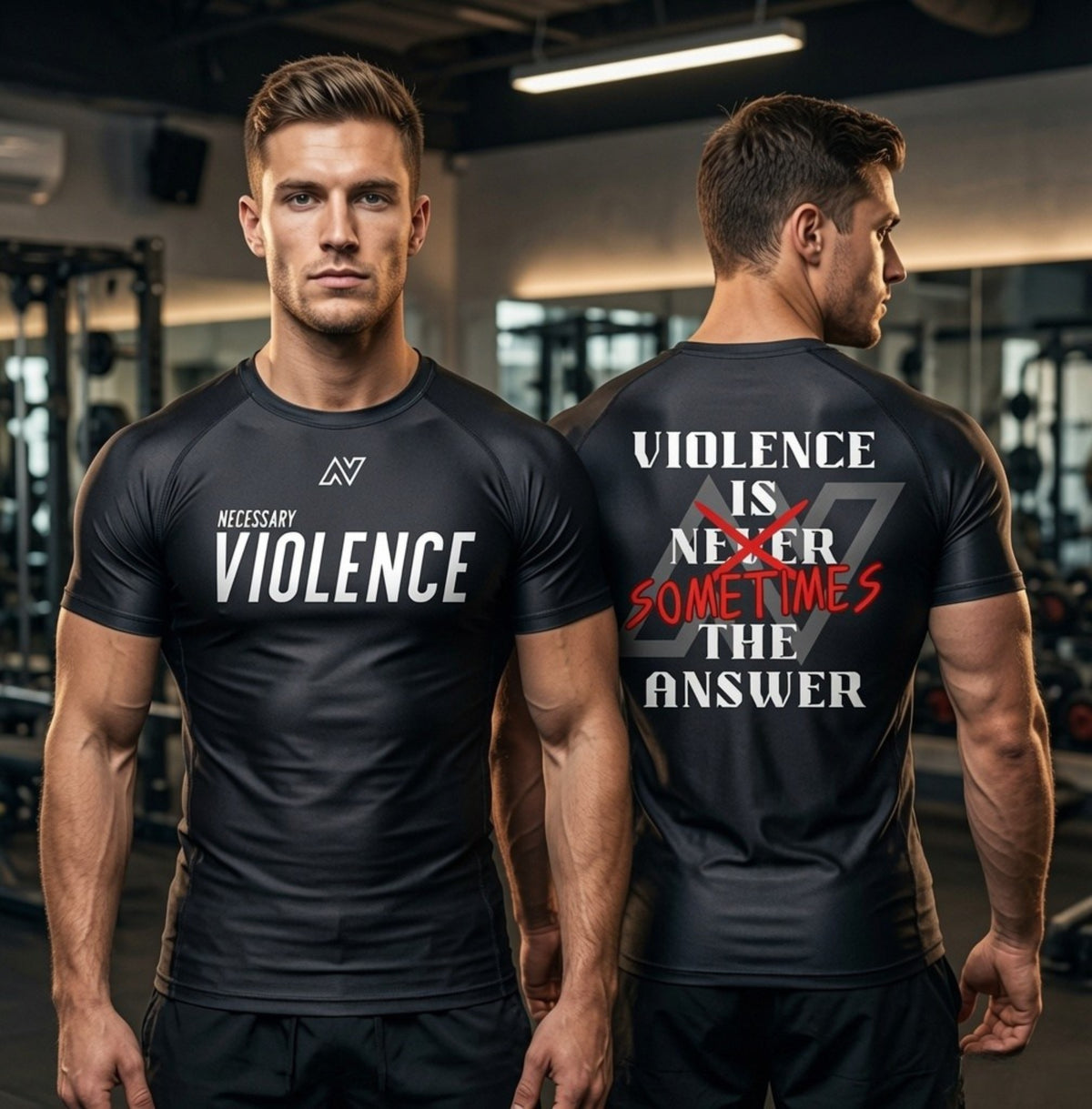 NV Short Sleeve Rashie - Violence Is Sometimes The Answer