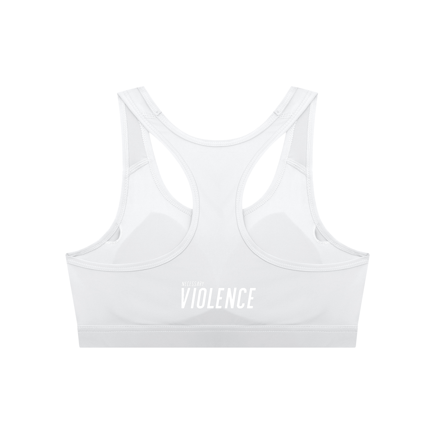 Women's Cropped Sports Bra White Logo