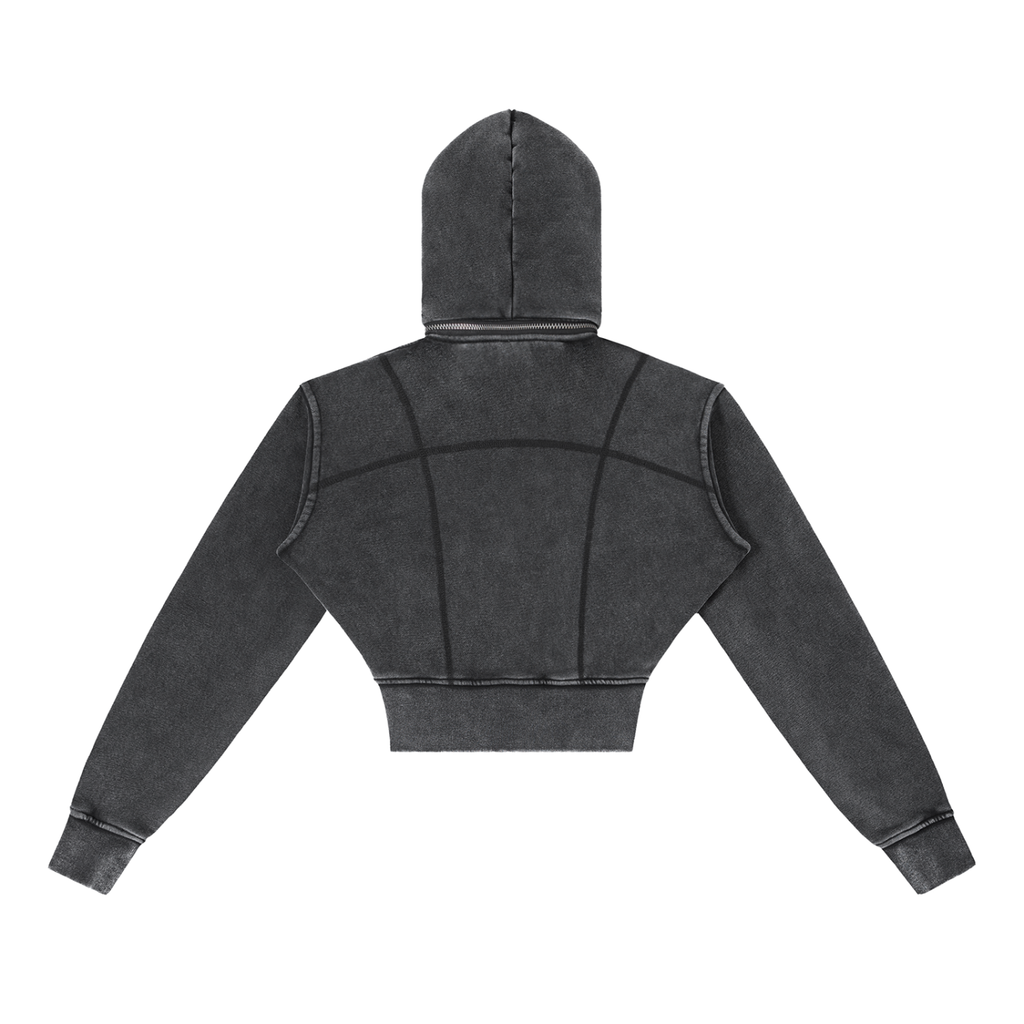 NV Womens's Vintage Washed Cropped Fleece Hoodie