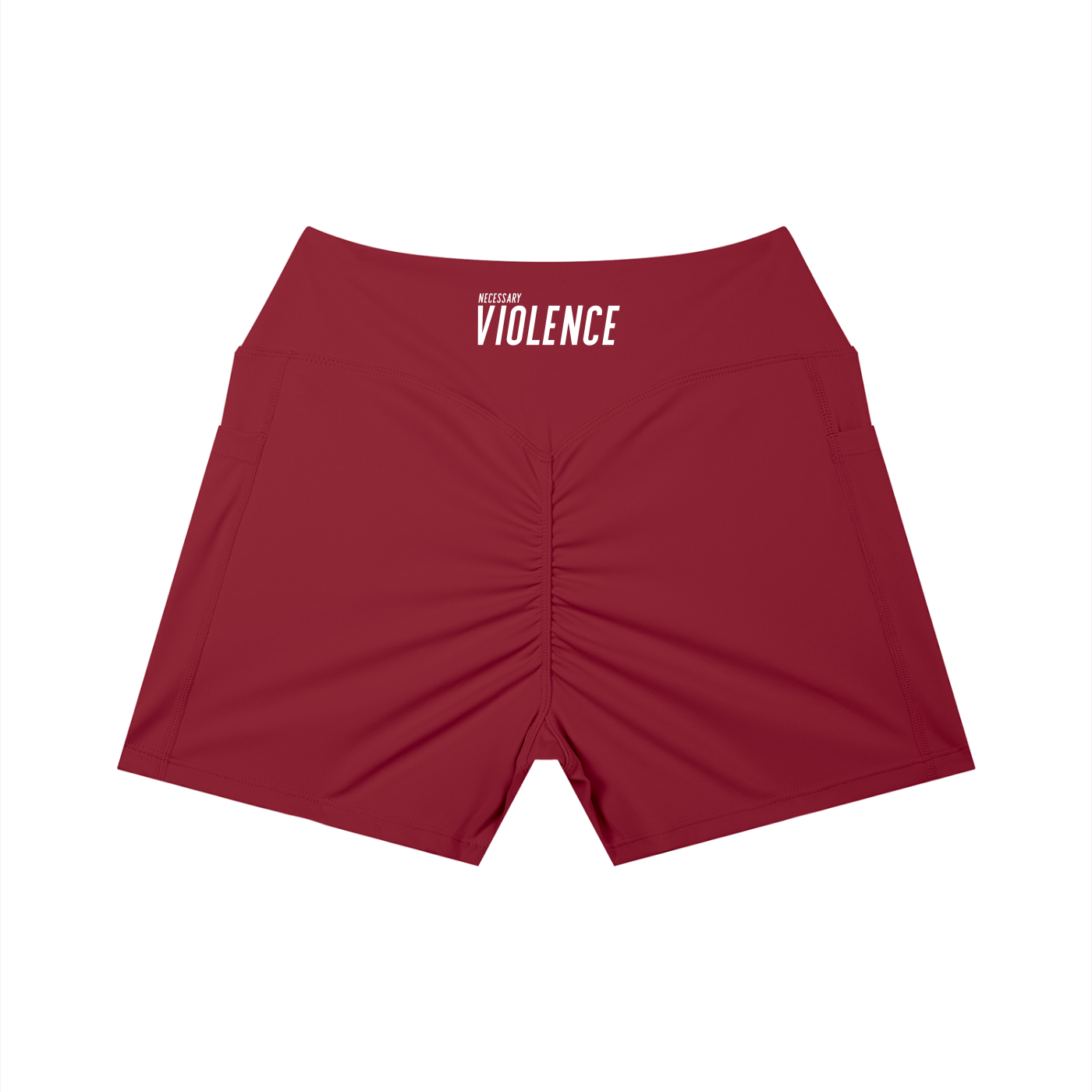 Women’s High Rise Pocket Yoga Shorts White Logo