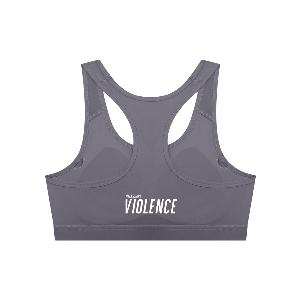 Women's Cropped Sports Bra White Logo