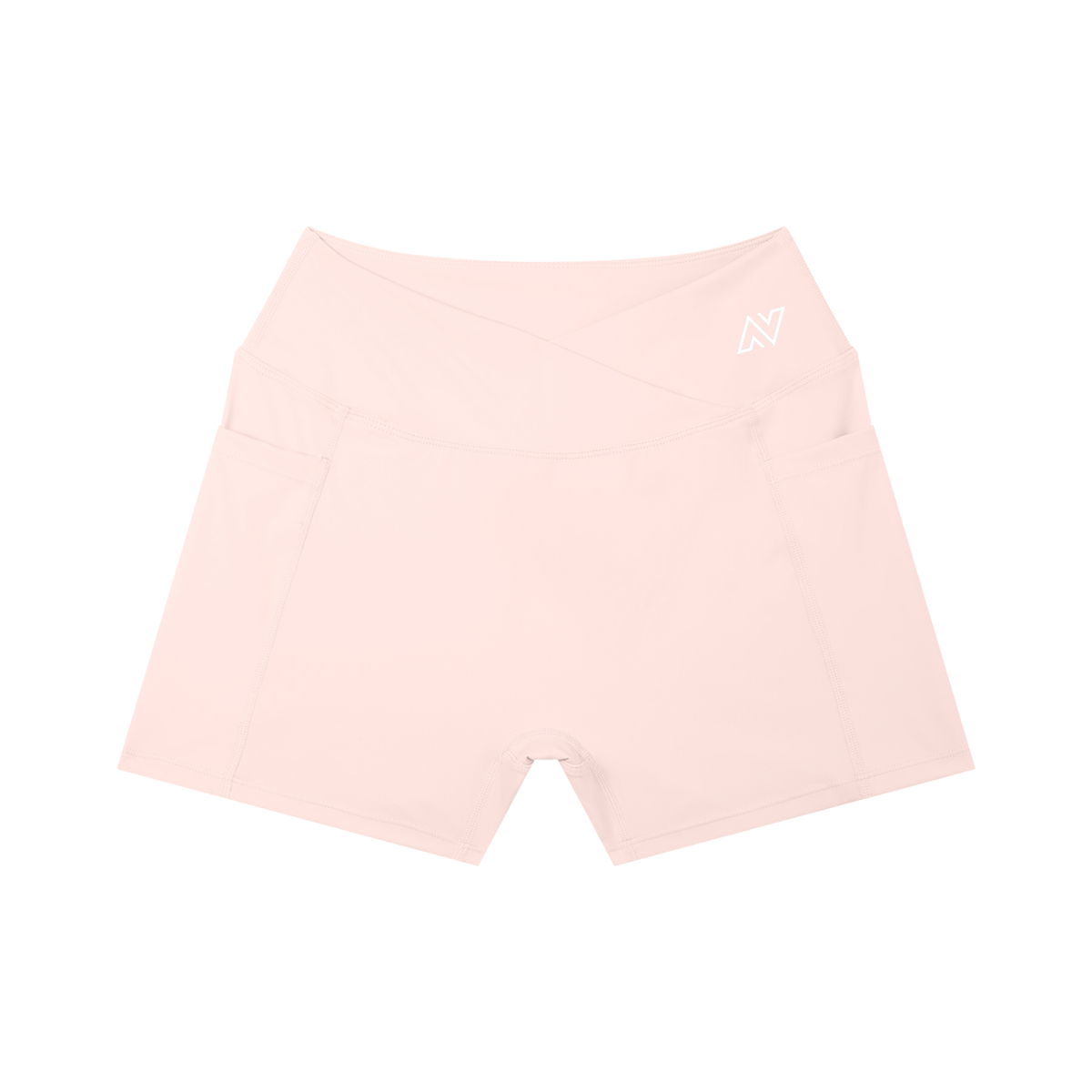 Women’s High Rise Pocket Yoga Shorts White Logo