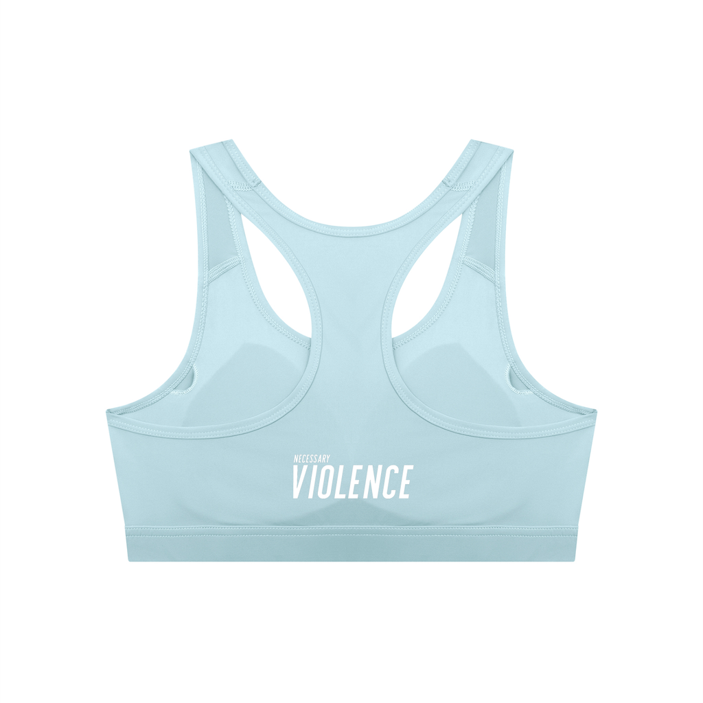 Women's Cropped Sports Bra White Logo