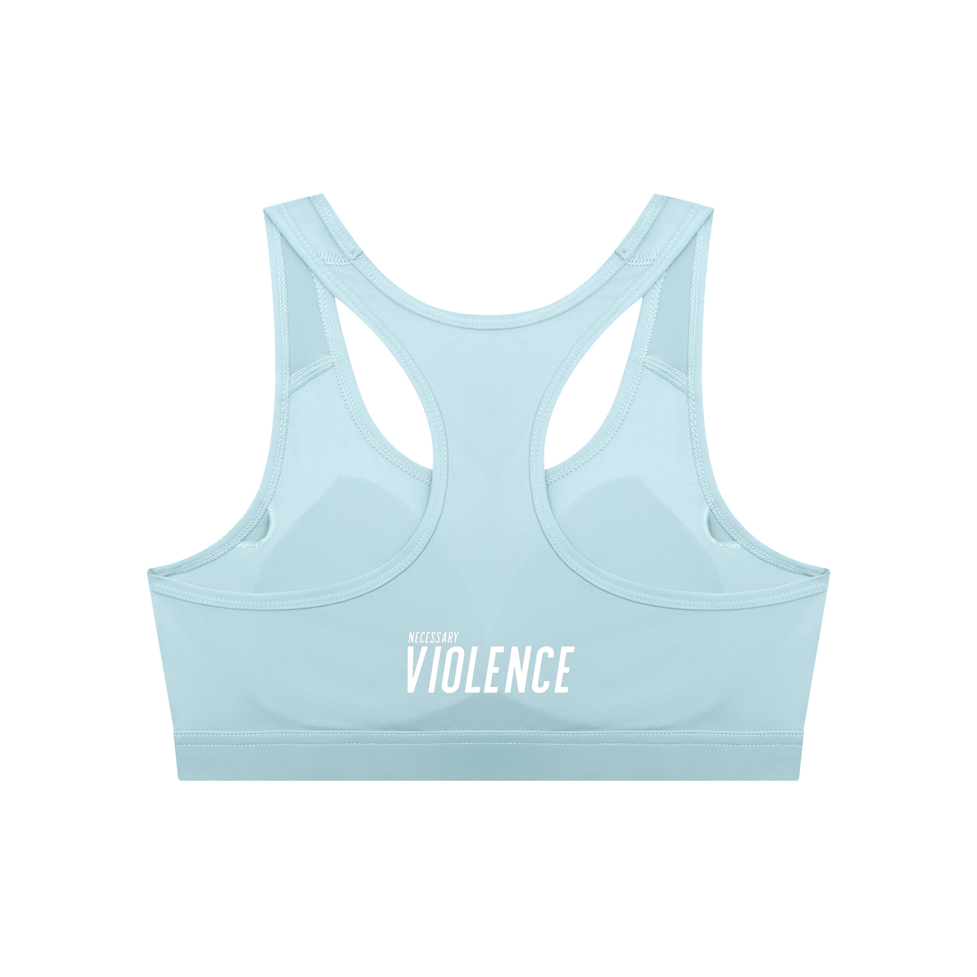 Women's Cropped Sports Bra White Logo