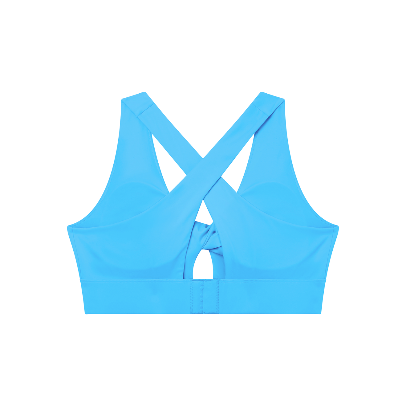 Women's Twist Front V-Neck Sports Bra White Logo