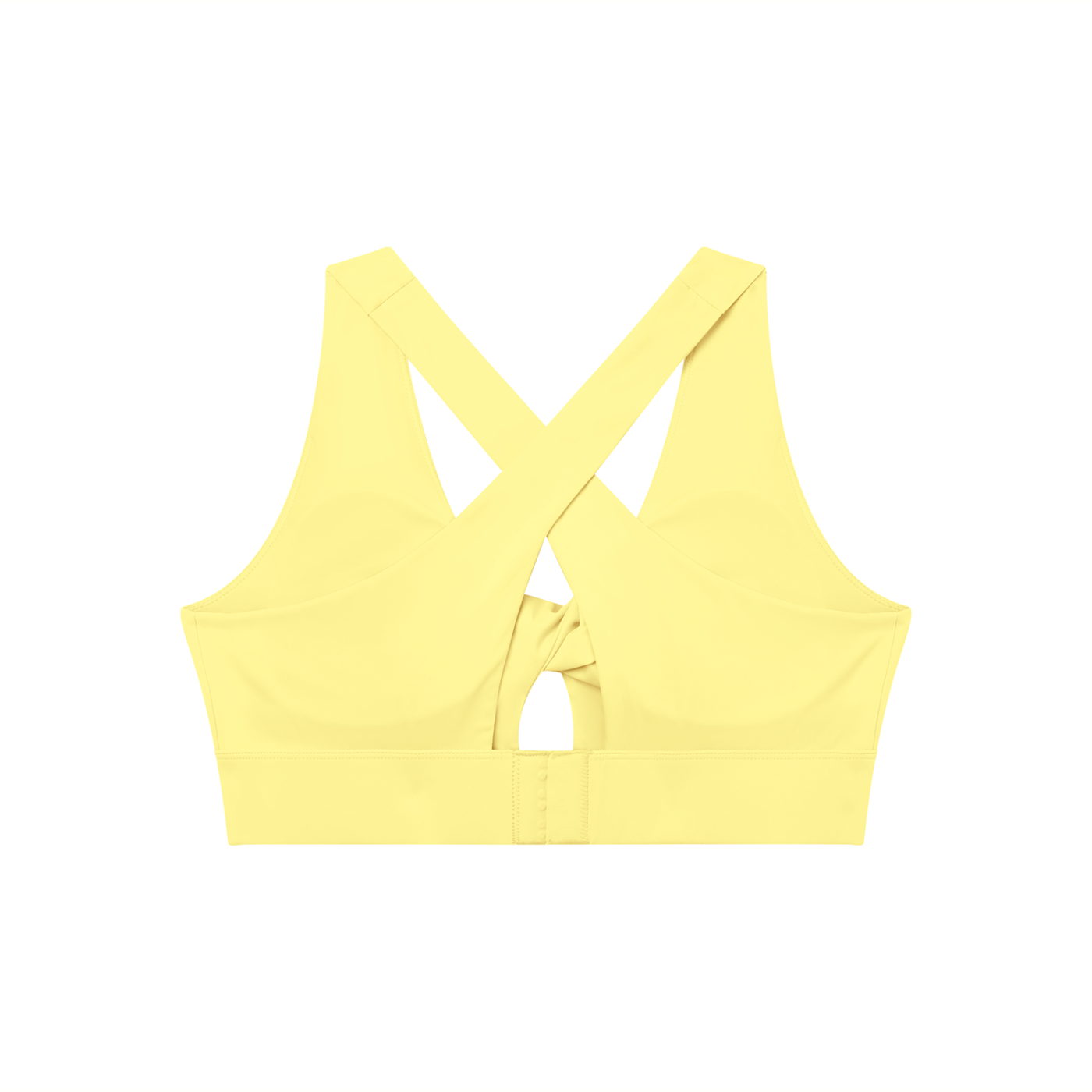 Women's Twist Front V-Neck Sports Bra White Logo