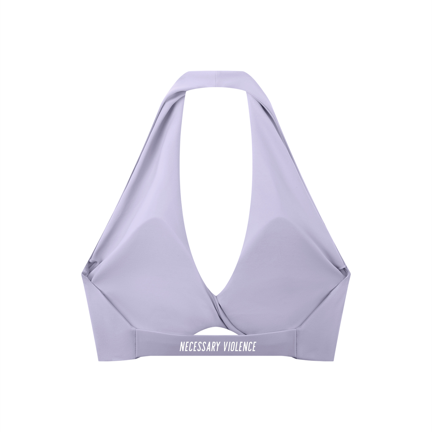 Women's Pleated Halter Sports Bra White Logo