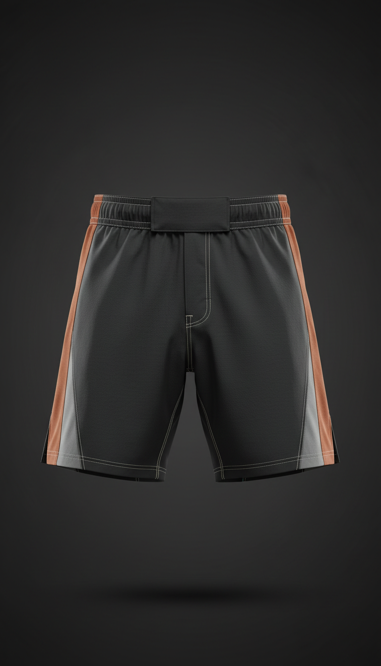 Street-Luxe Fight Shorts With Metallic Trim