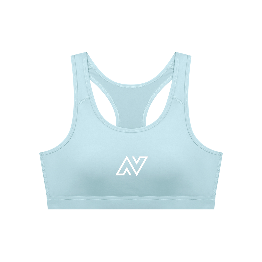 Women's Cropped Sports Bra White Logo
