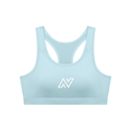 Women's Cropped Sports Bra White Logo