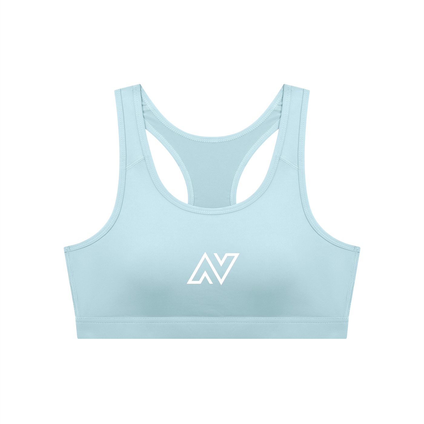 Women's Cropped Sports Bra White Logo