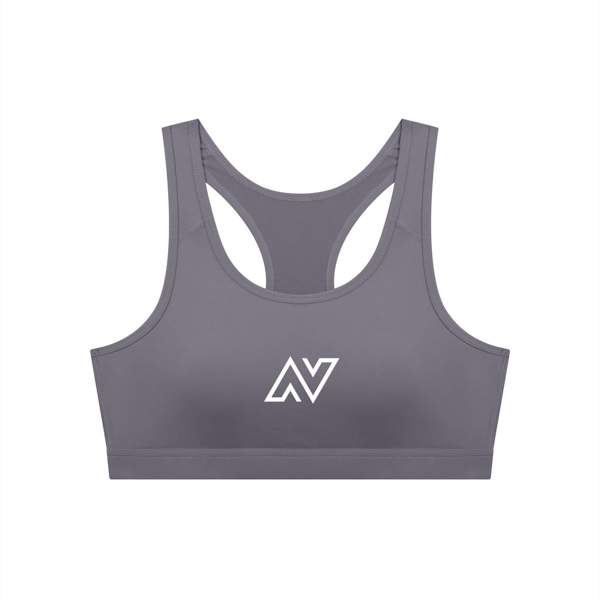 Women's Cropped Sports Bra White Logo