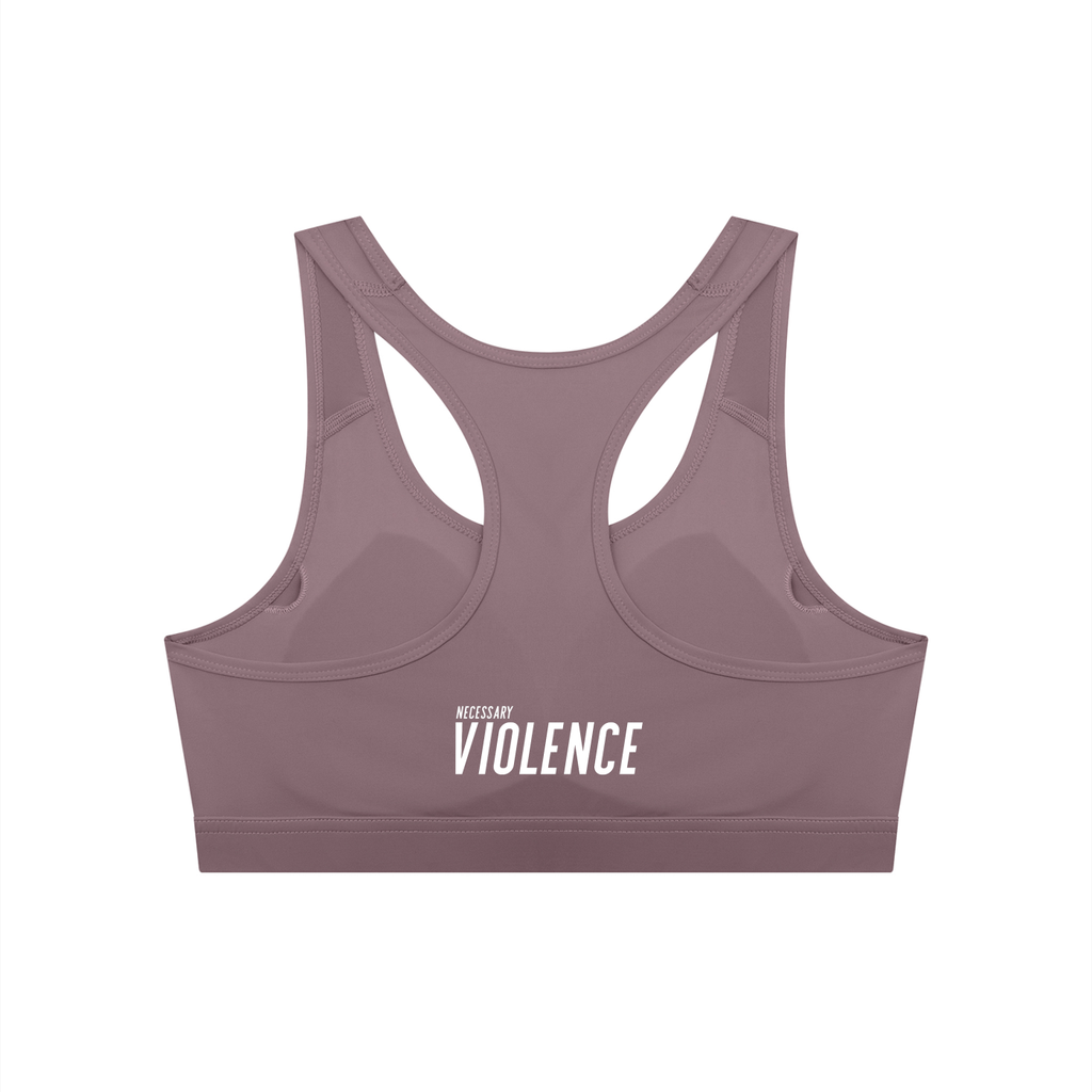 Women's Cropped Sports Bra White Logo