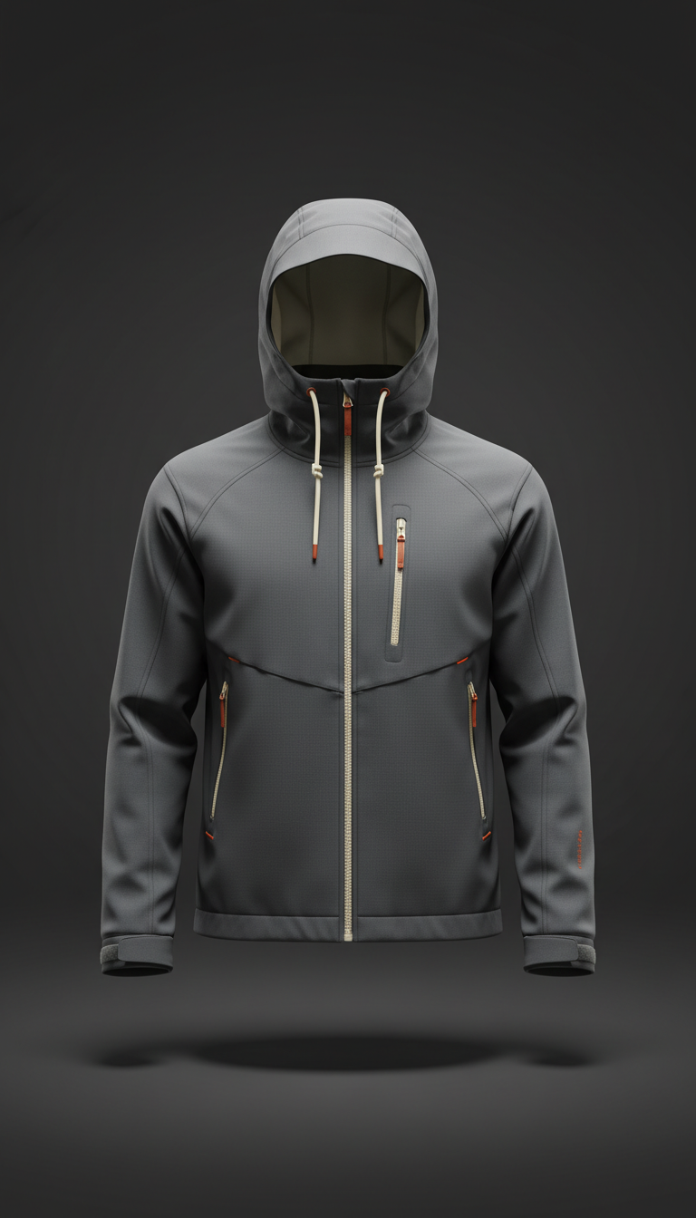 Matte Black Hooded Jacket