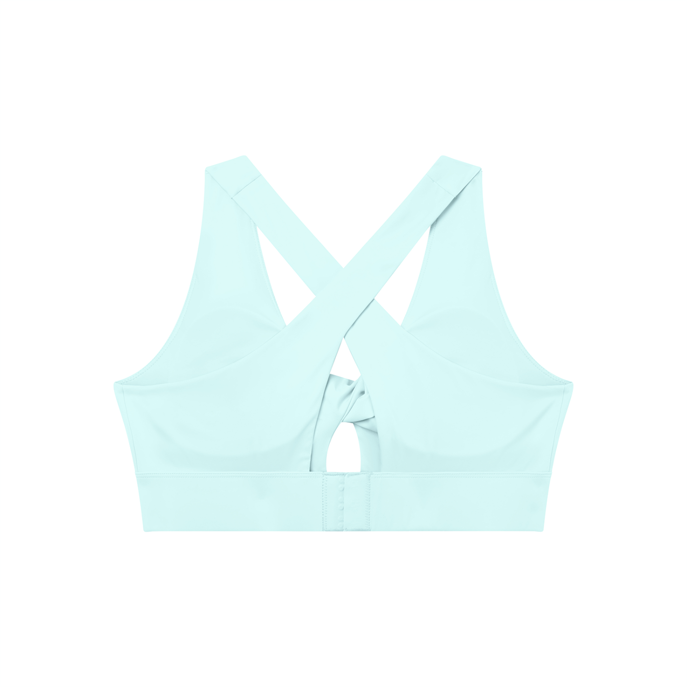 Women's Twist Front V-Neck Sports Bra White Logo