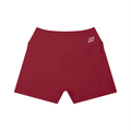 Women’s High Rise Pocket Yoga Shorts White Logo