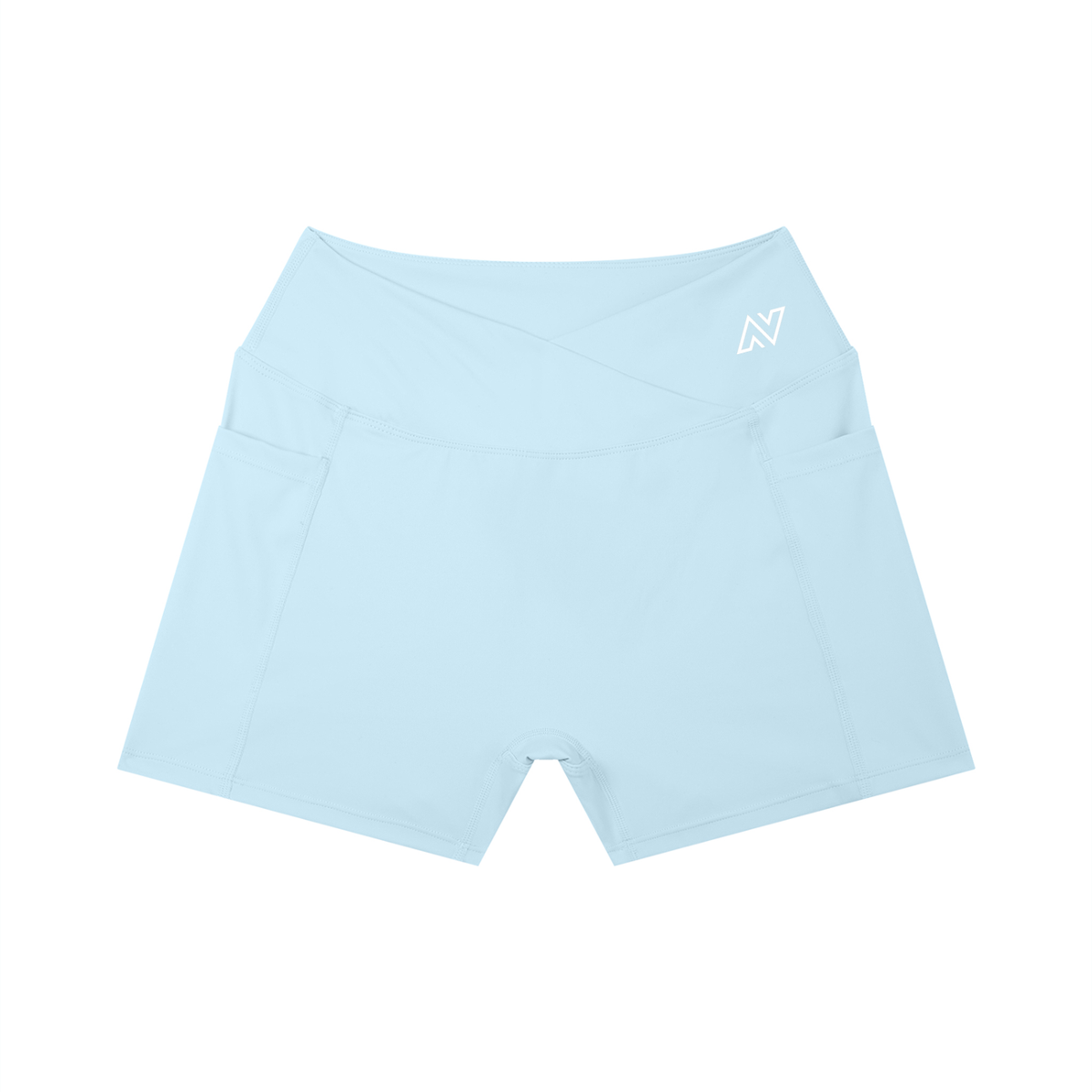 Women’s High Rise Pocket Yoga Shorts White Logo