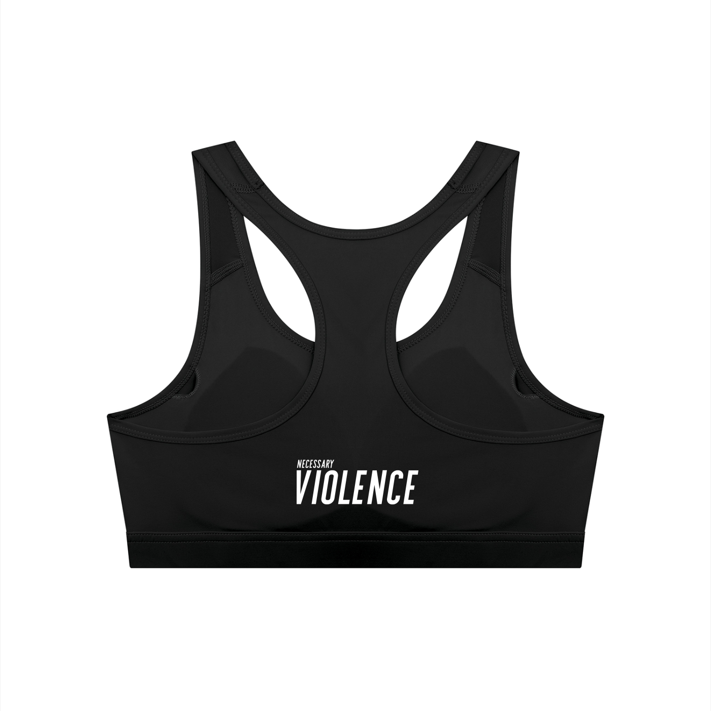 Women's Cropped Sports Bra White Logo