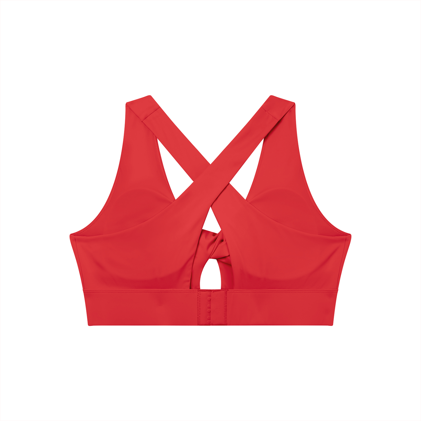 Women's Twist Front V-Neck Sports Bra White Logo