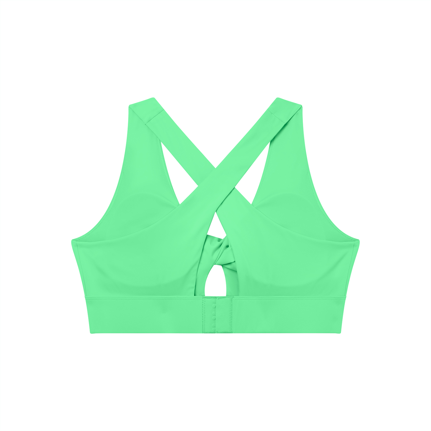 Women's Twist Front V-Neck Sports Bra White Logo