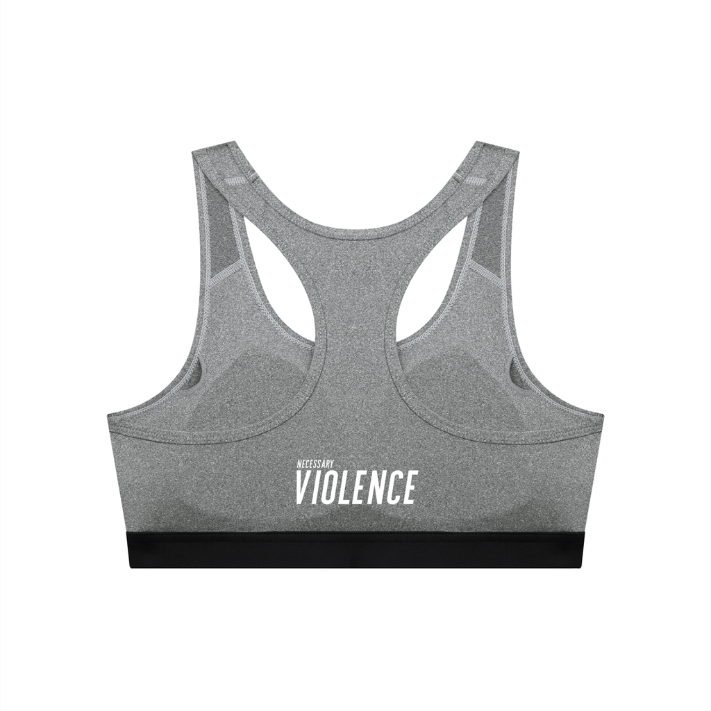 Women's Cropped Sports Bra White Logo