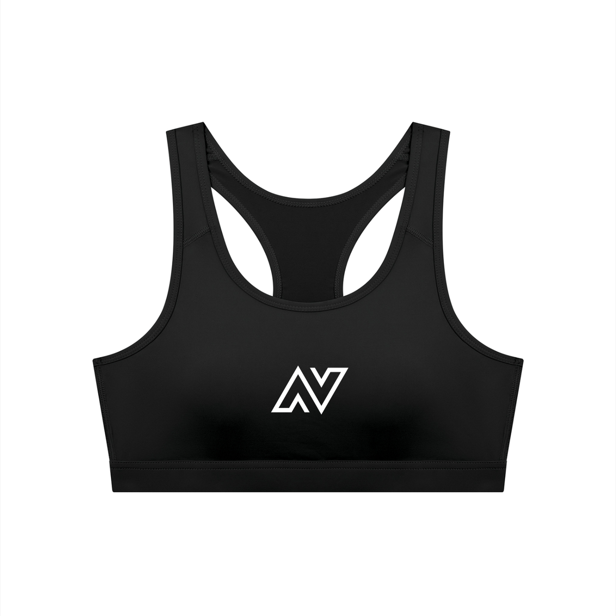 Women's Cropped Sports Bra White Logo
