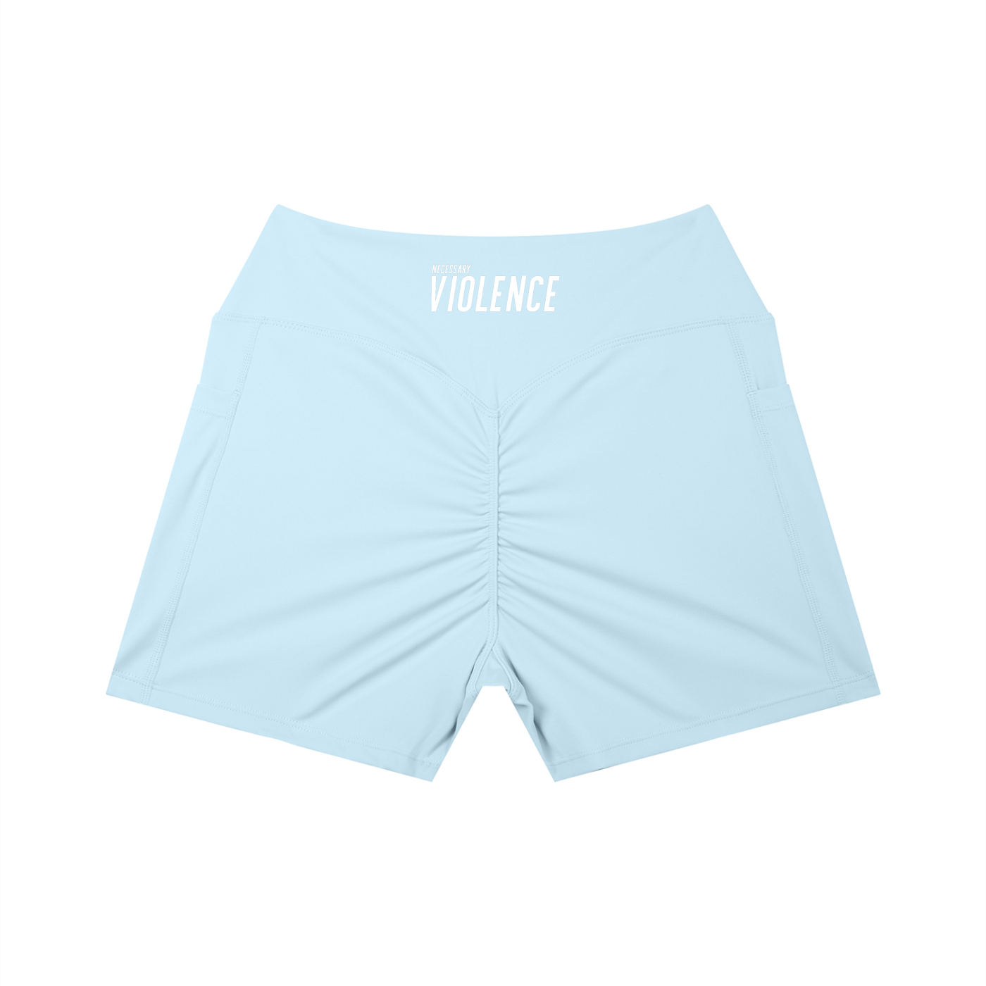 Women’s High Rise Pocket Yoga Shorts White Logo